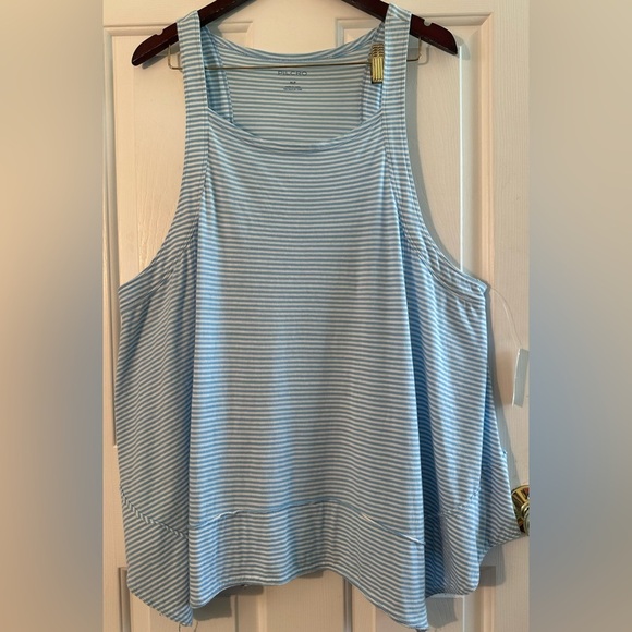 PILCRO XLP Petite Hanky Hem Swing Top Tank Tunic Light Blue Sailor Stripe Asylum - Picture 5 of 13